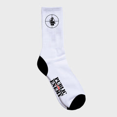 PUBLIC ENEMY SNIPER LOGO SOCK WHITE