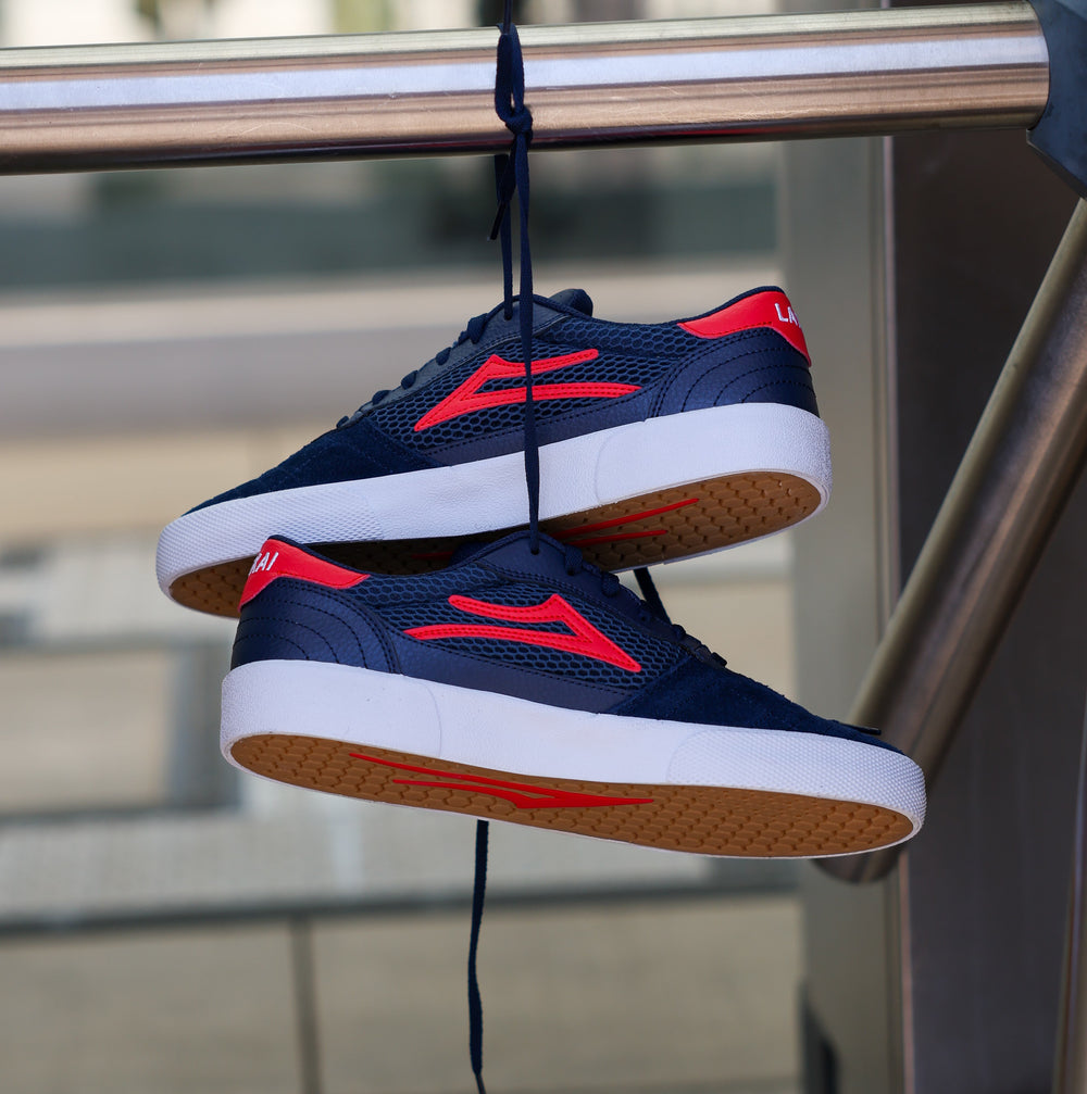 CAMBRIDGE KIDS  NAVY/RED SUEDE