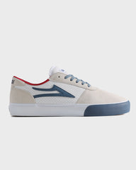 MANCHESTER  WHITE SUEDE NAVY PERF