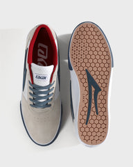 MANCHESTER  WHITE SUEDE NAVY PERF