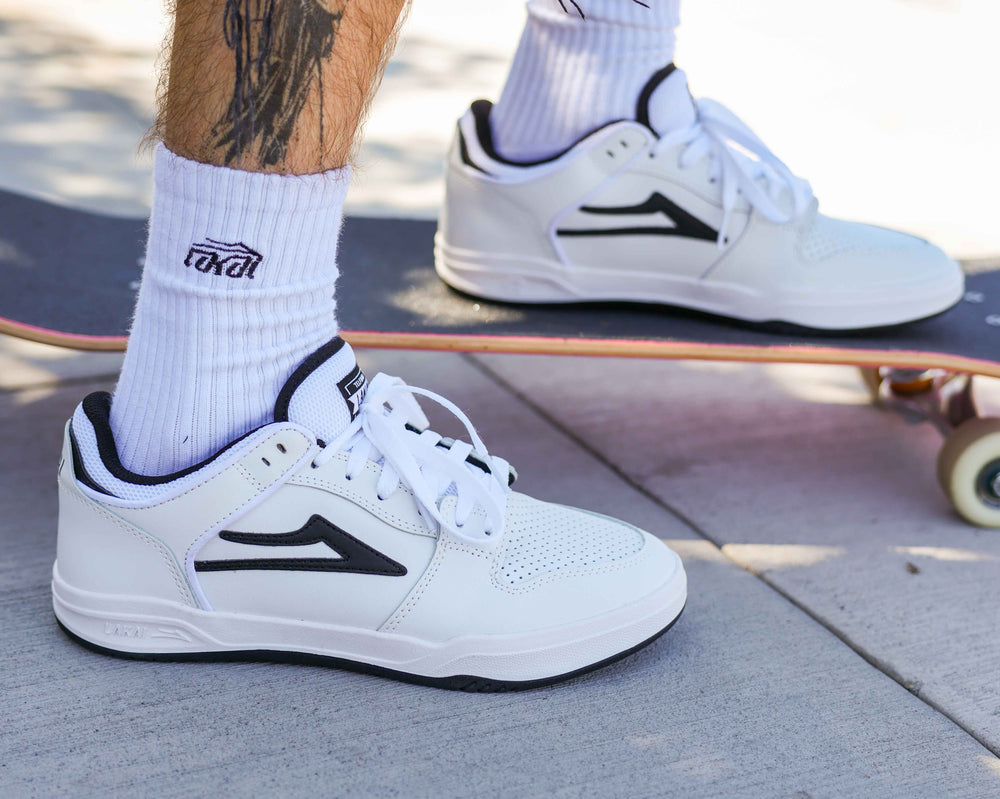 TELFORD LOW  WHITE/BLACK LEATHER