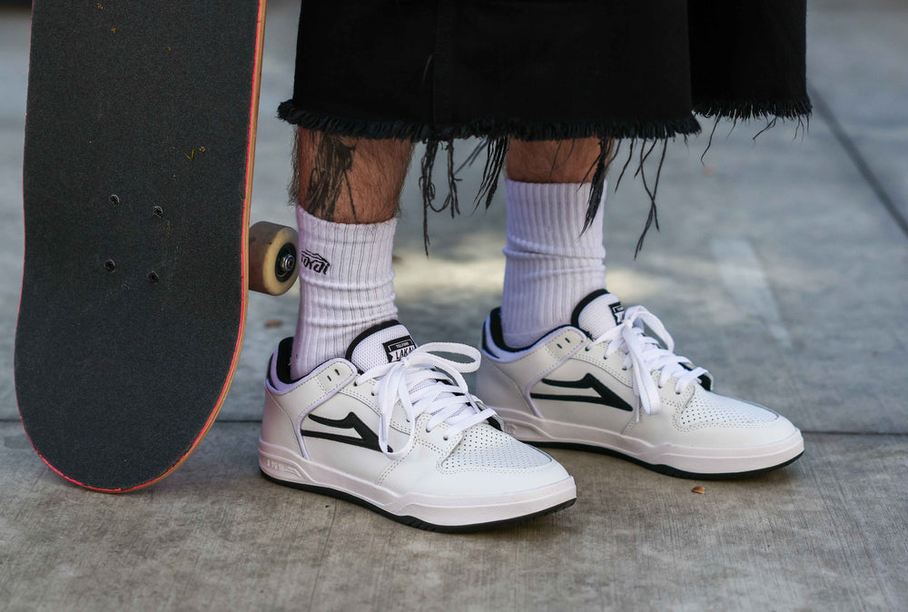 TELFORD LOW  WHITE/BLACK LEATHER
